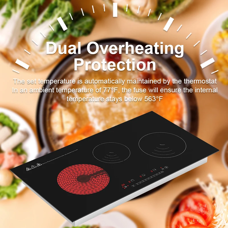 Kitchen Appliances Hybrid 3 Burner Infrared Electric Stove Induction Cooker