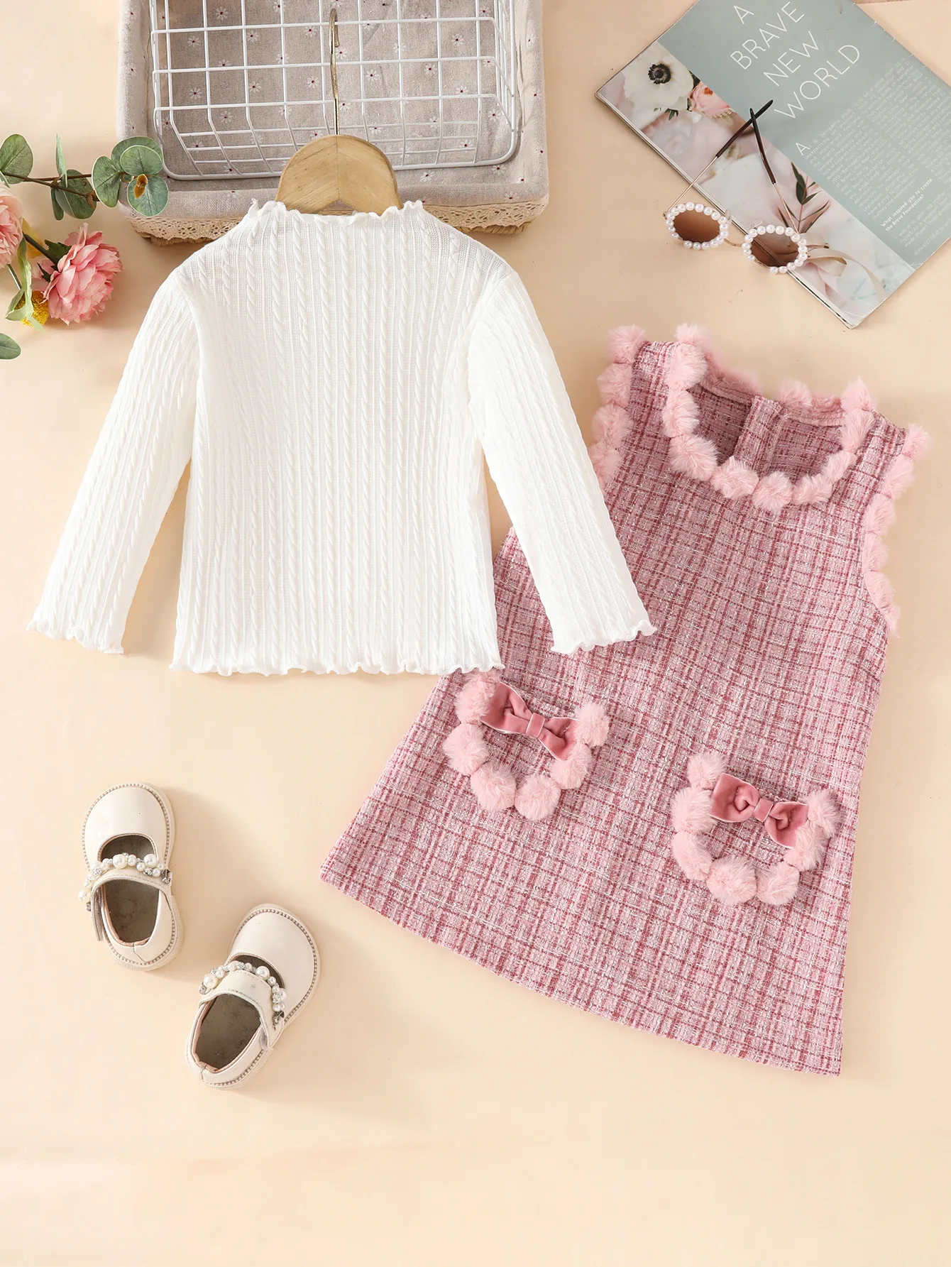 Girls  dress winter thickened Western style children vest skirt suit girls autumn and winter coat skirt