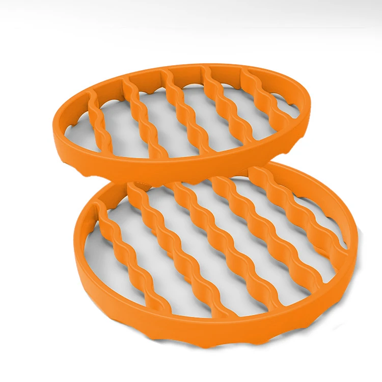 2 Pack Steaming Roasting Accessories Compatible Silicone Roasting Rack Round & Oval Roaster Racks For Coking Meat