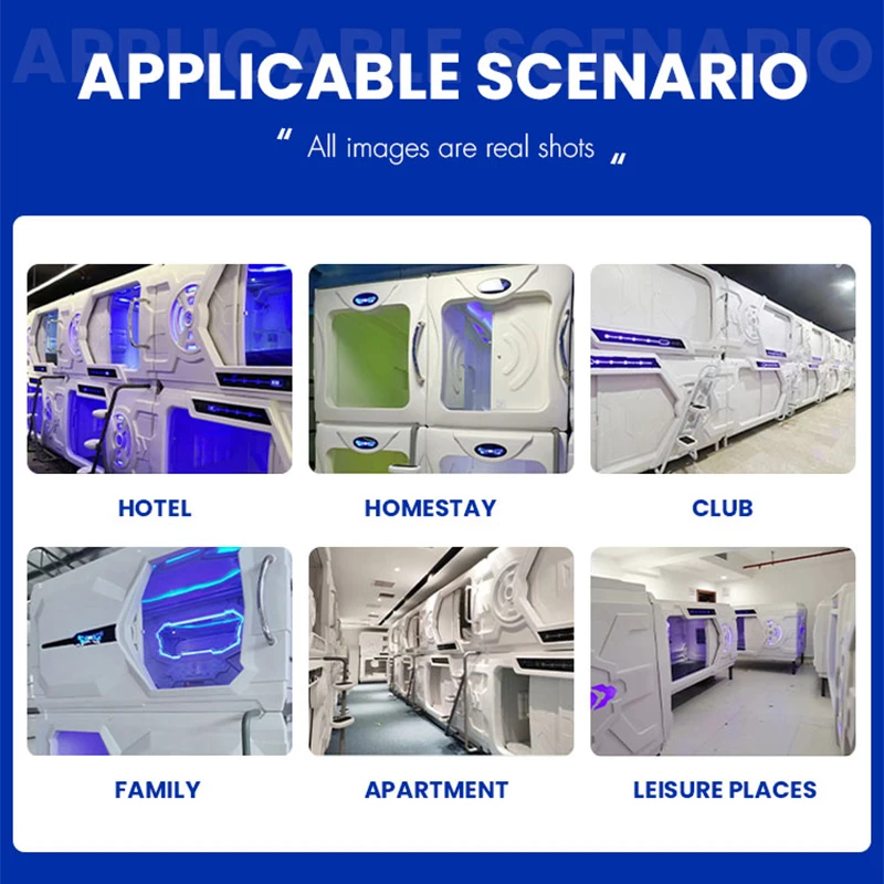 Modern Sleeping Pod Box Capsule Bunk Bed Capsule Bed Hotel Made in China Hotel Furniture Set hotel Bedroom Set