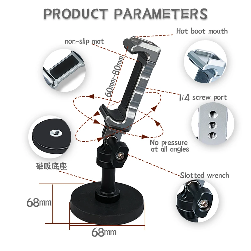 Rubber Coated Magnets,Magnetic Phone Holder Attracts Flat Metal Surface for Truck / Boat / Car / Gym / Forklift / Pole / Shelves