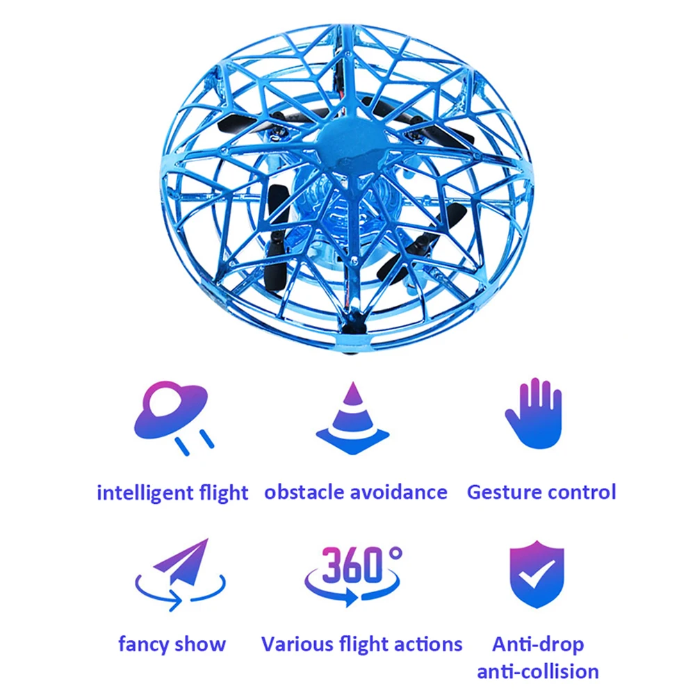 HW 360 Rotating Hover Orb Magic Led Mini Flying Spinner Boomerang Ball toy Drone UFO Flynova Pro Flying Ball