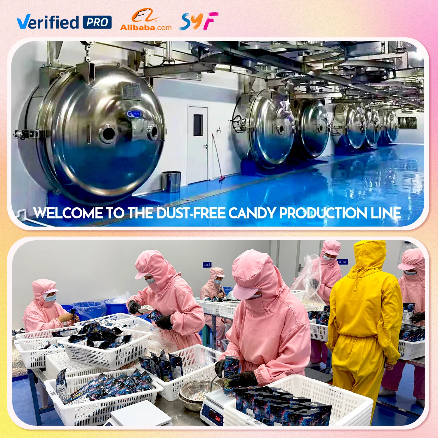 Candy Supplier Wholesale Custom Label Freeze Dry Fruity Jelly Bean Candy Sweet Snacks Freeze Dried Rainbow Chewy Gummy Candy