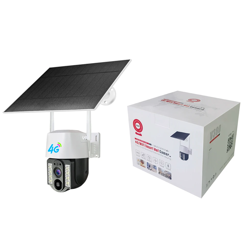 New V380 Wireless Outdoor IP66 1080P Solar Battery Powered Camera H.265 Solar Power CCTV IP PTZ 4G Solar Camera