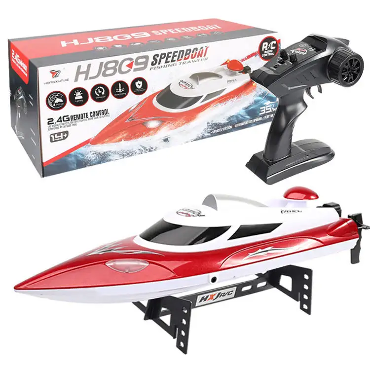 2.4ghz 20km/h Waterproof High Speed Rc Racing Boat Ship Toys With Light Electric Rc Speedboat