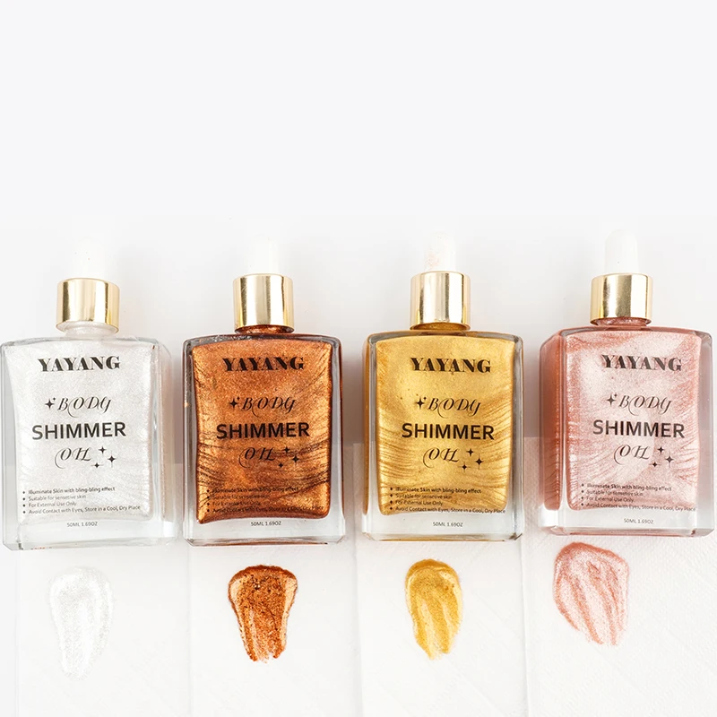 Body Oils Hypoallergenic Rose Pink Gold White 30ml bottle Shimmer Body Oils for Dry Body