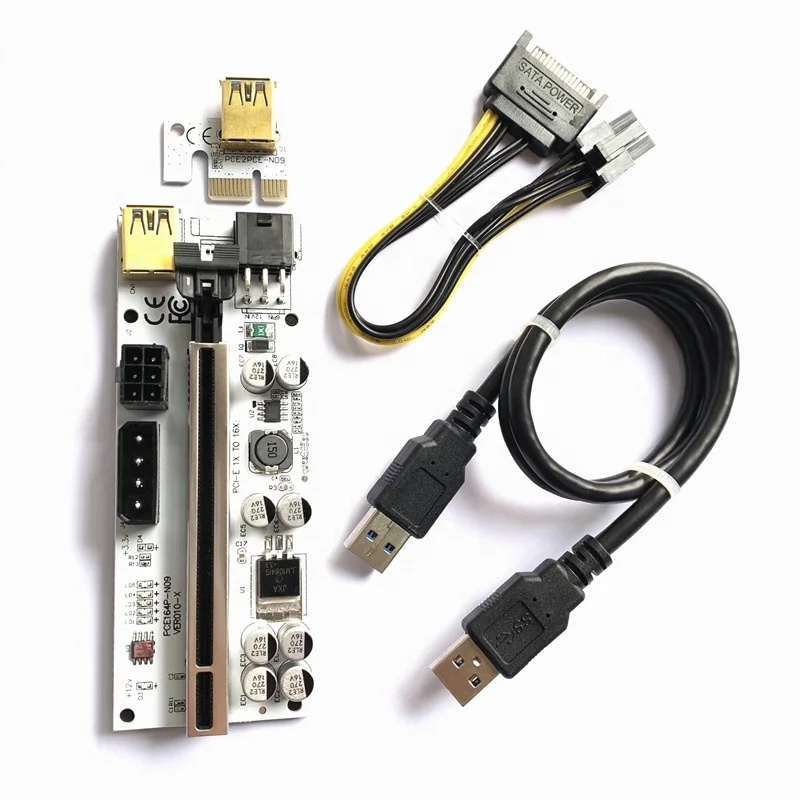 Райзер-010 PCI-E 1x до 16x адаптер переходная карта riser ver 010x