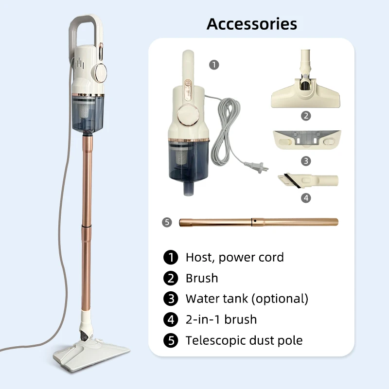 Newly upgraded wired dust removal machine double dust cup large suction handheld pushrod vacuum cleaner