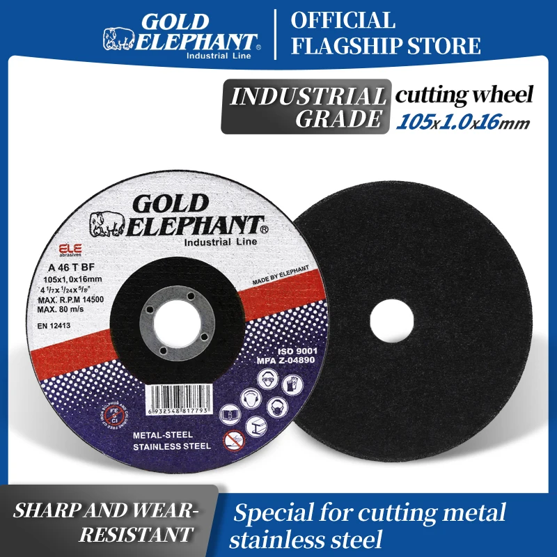 Gold Elephant spot sales high quality ultrathin metal cutting disc 4 inch 105x1.0x1.6  grinding wheel