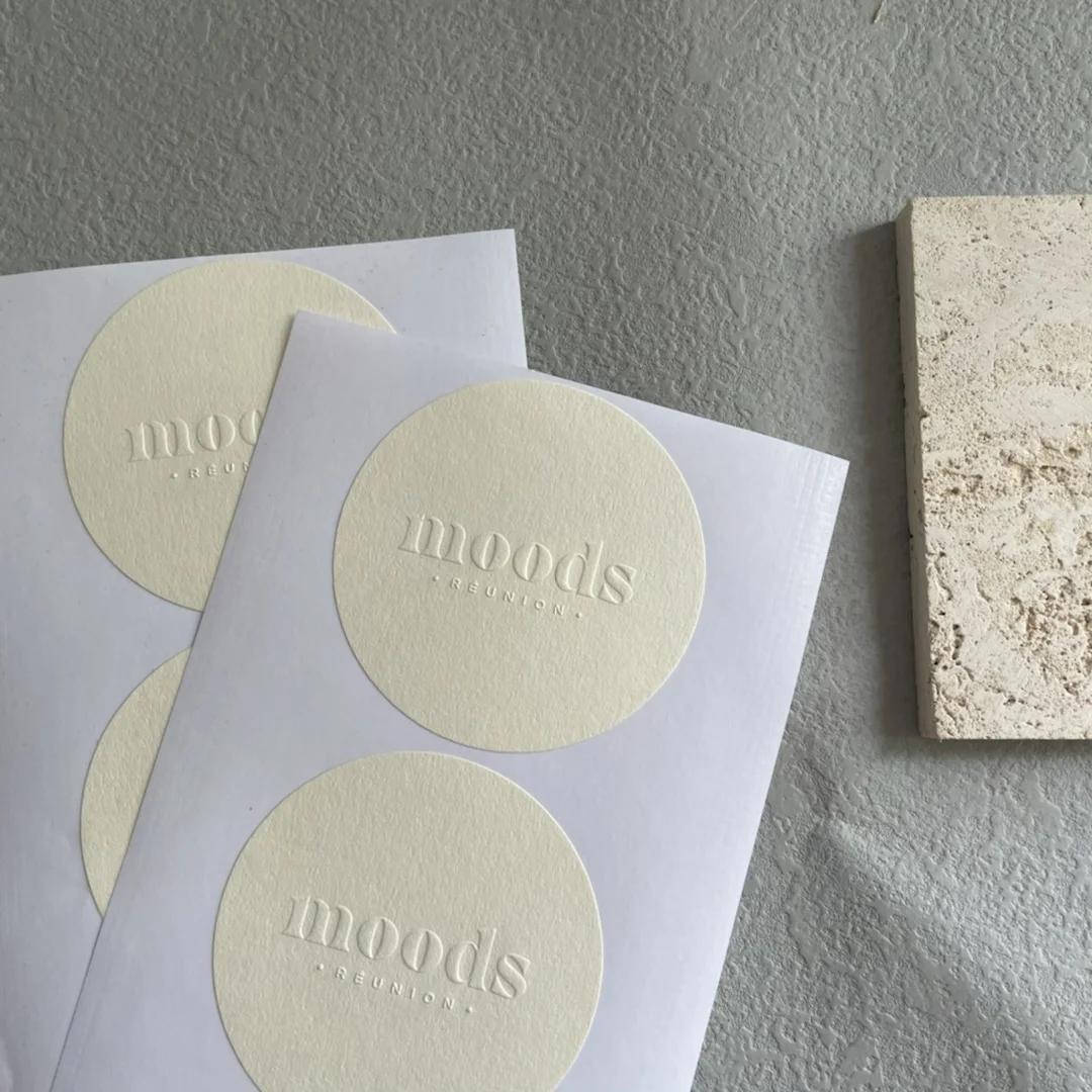 sticker embossed label LOGO printing custom sealing matte sticker Custom adhesive brand logo thank you sticker