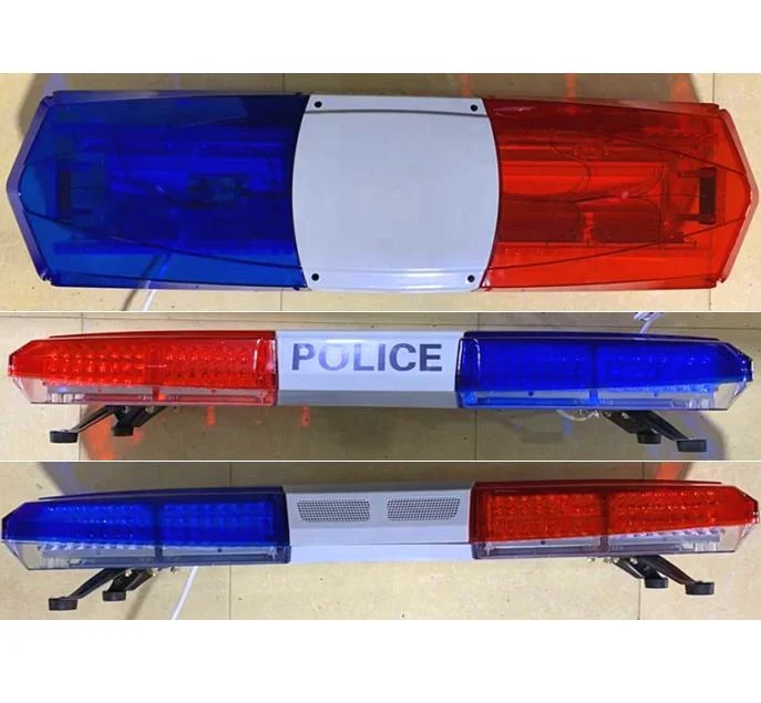 LED lightbar with siren and built in speaker law enforcement vehicle roof mount emergency warning strobe lightbar