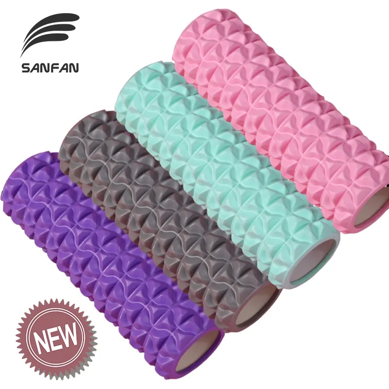 Hot Selling 2023 Long Massage Foam Roller Custom Logo Exercise Yoga Roller Eco-Friendly 33CM EVA Gym Roller Supplier
