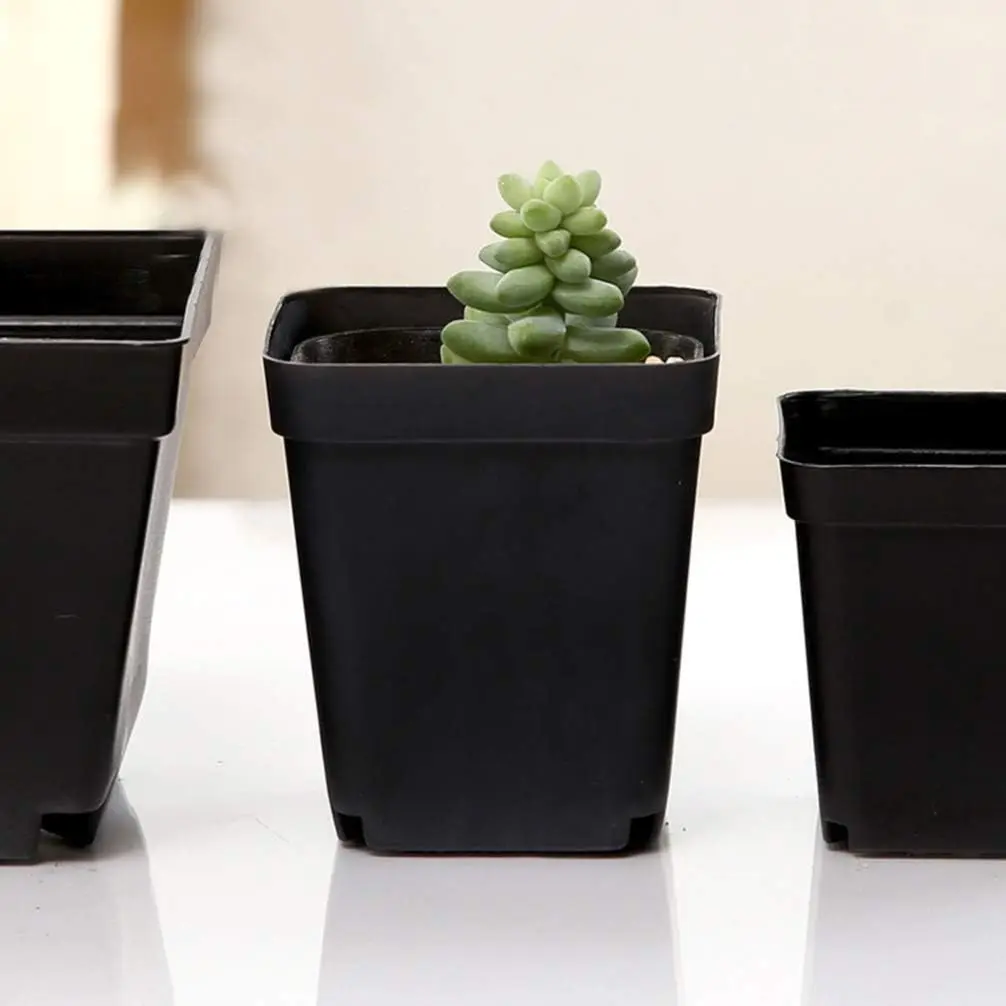 Nursery Pots 1L Plastic Square Propagation Pots Balcony Garden Succulents Flower Plant Pot
