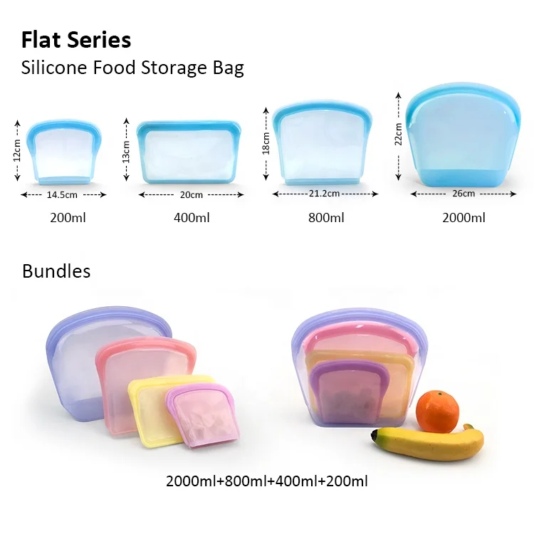 800 мл герметичные многоразовые силиконовые пакеты для хранения пищевых сэндвичей, силиконовые пакеты для грудного молока