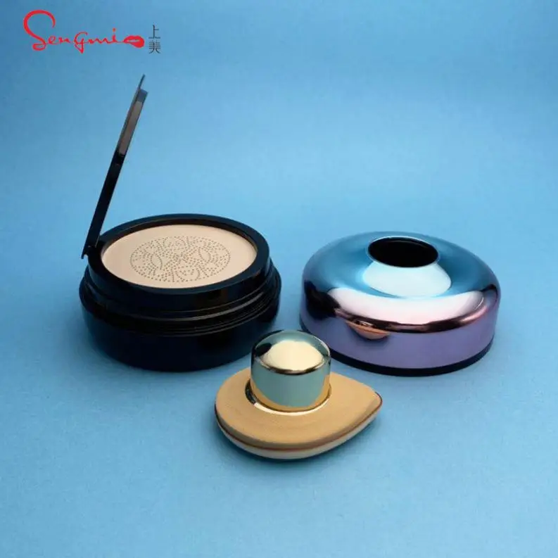 15g Silicone Round Empty BB Cushion Case CC Cream Air Cushion Box With Mirror for Cosmetic Packaging