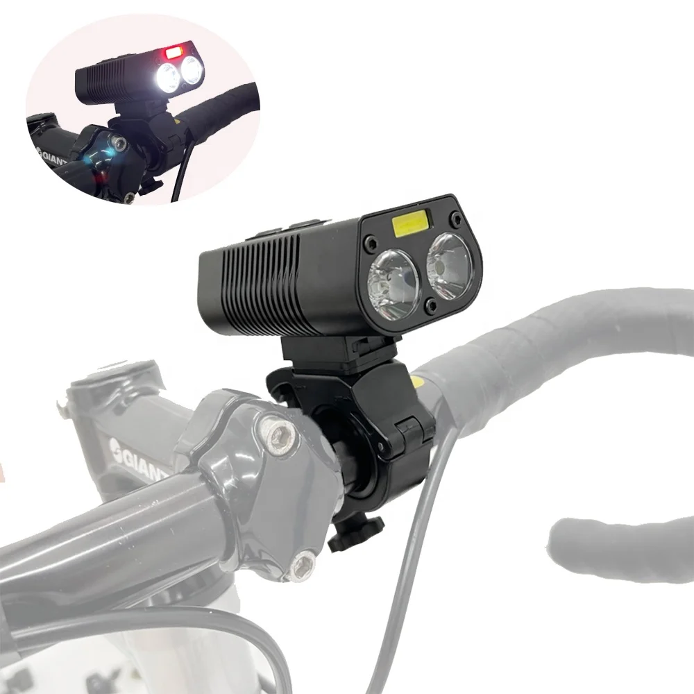 REYGEAK Bicycle Headlight Super Bright 750 Lumens Bike Lights For Night Riding Waterproof Rechargeable 4000 mAh Bike Light Set