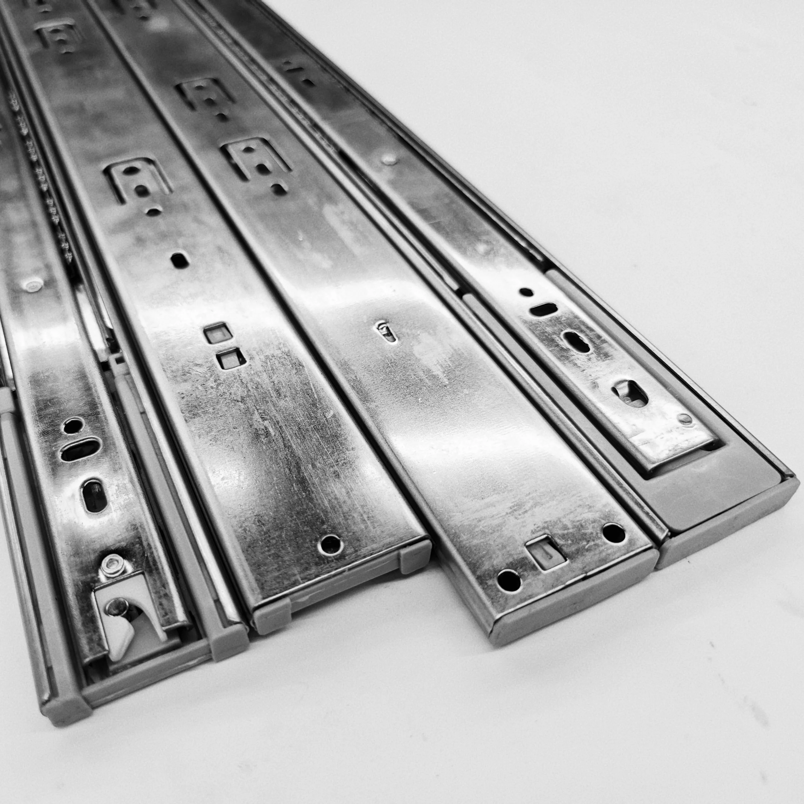 45mm Width Full Extension Soft Close Drawer Slide Soft Closure Side Mount Runners Telescopic Channels Jieyang Supplier OEM