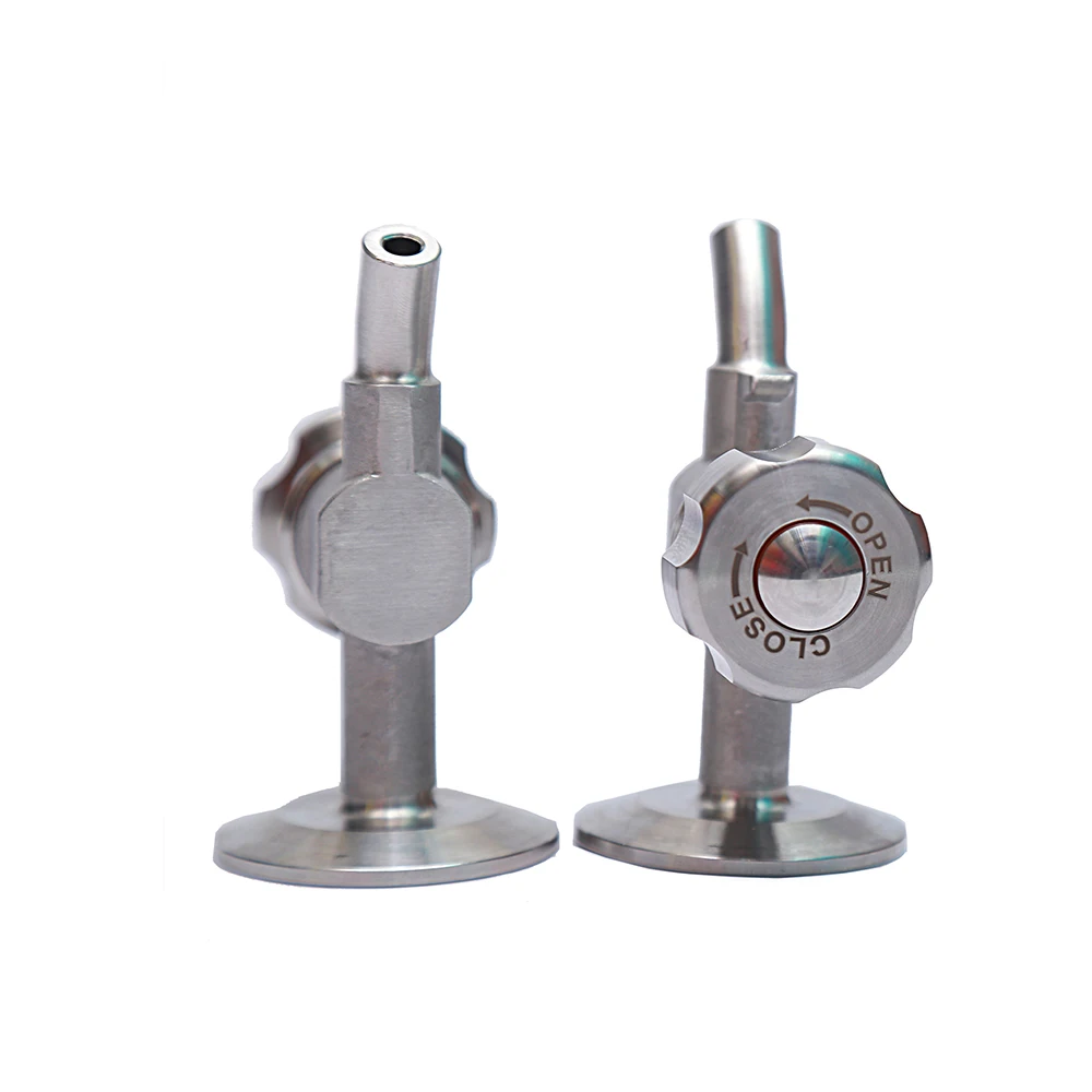 High Output Stainless Steel Spiral Type Sampling Valve Beer Faucet Sampling Valve For Beer Tank