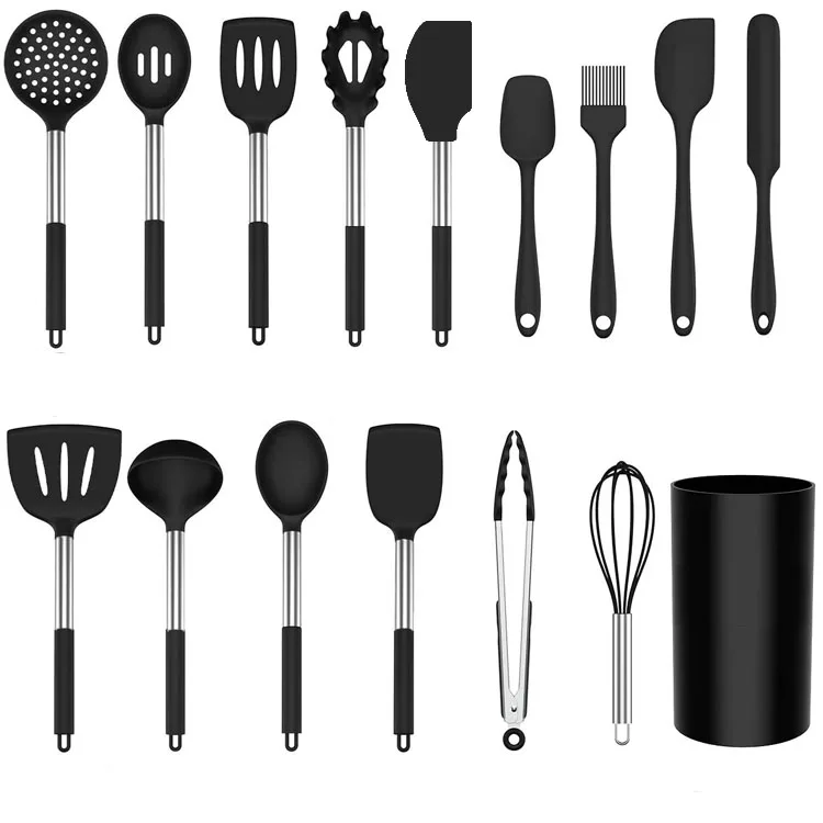 kitchenware silicone kitchenware 16 piece set of silicone kitchenware set non-stick cookware silicone spoon and spatula 16 pcs