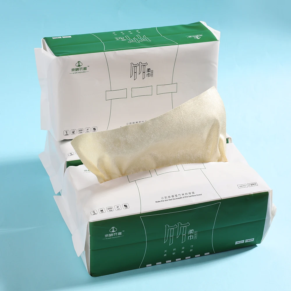 
New Arrvial 2021 Makeup Cleansing Cotton Facial Tissue Baby Soft Dry And Removable Bamboo Fiber Face Disposable Cotton Tissue 