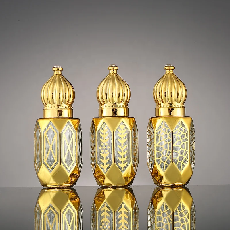 CJ-Customized Arabian Arabic Luxury 6ml Empty Mini Glass Oud Perfume Oils Bottle Glass Perfume Bottle With Screw Cap