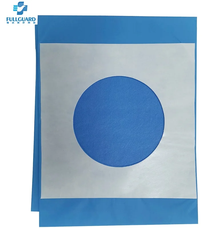 CE Approval Sterile Surgical Field Fenestrated Drape with Hole and Adhesive