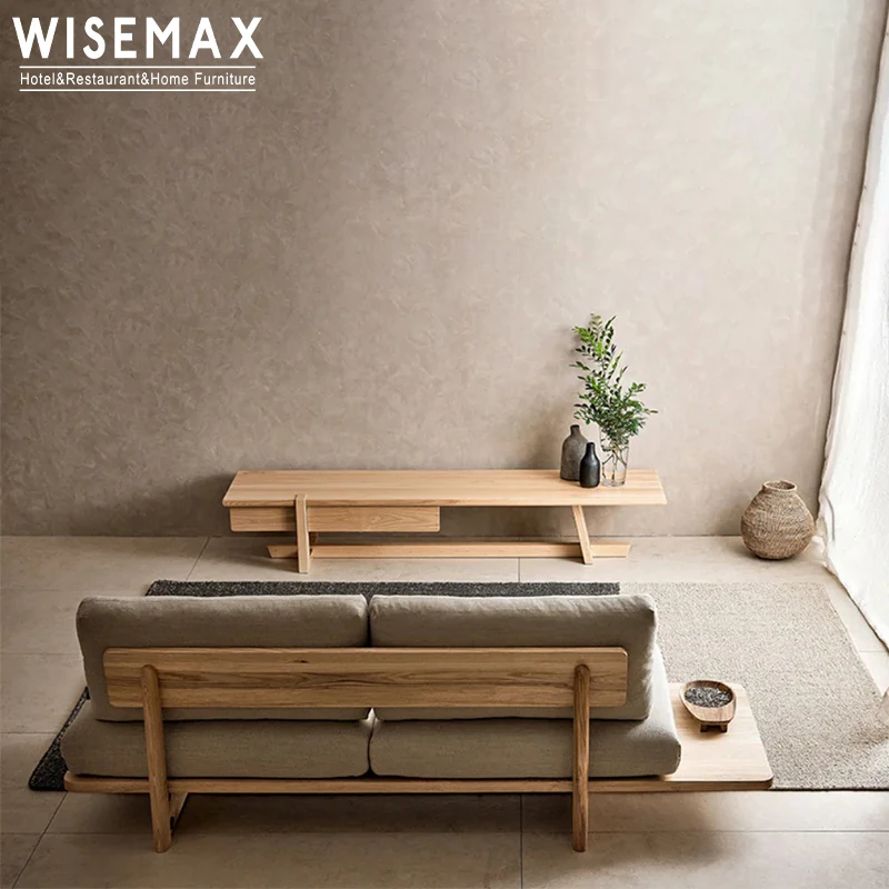 WISEMAX мебель японская тканевая обивка сумка для сидения диван современный деревянный каркас откидная набор гостиной