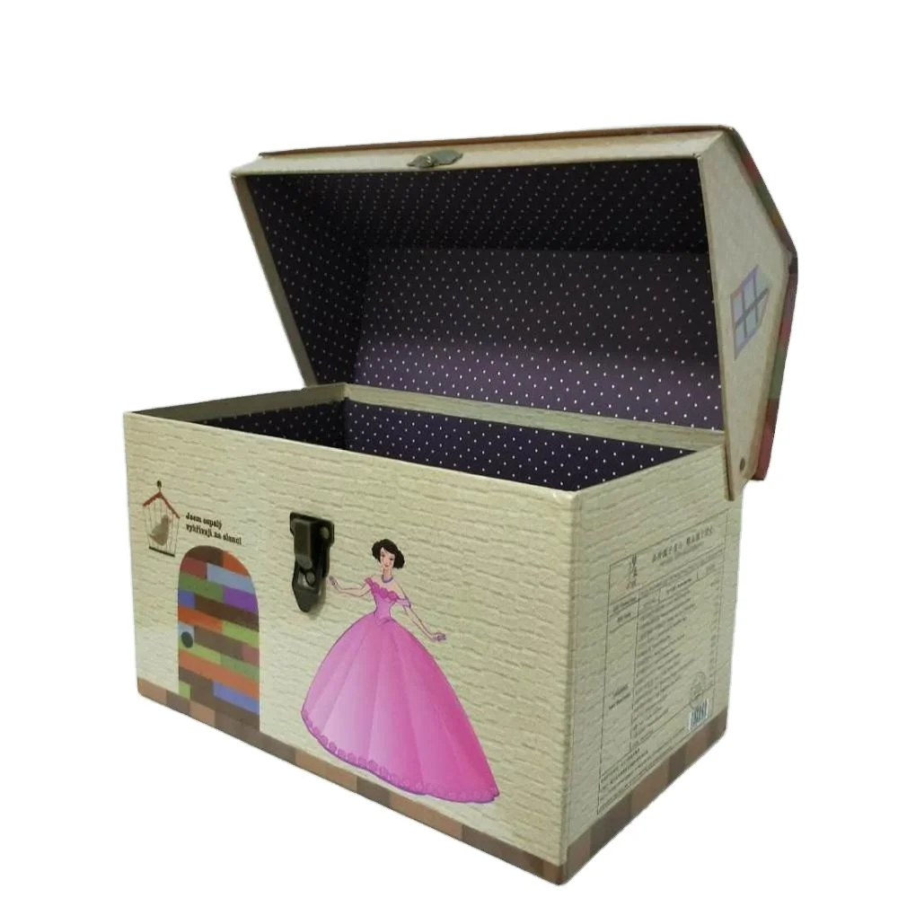 House shape  cardboard suitcase box for kids clothes packing box