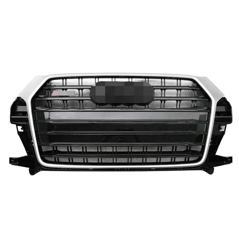 2016 2017 2018 SQ3 Grille Front Bumper Grille Fit For Audi Q3 2016-2018 Silver frame grille