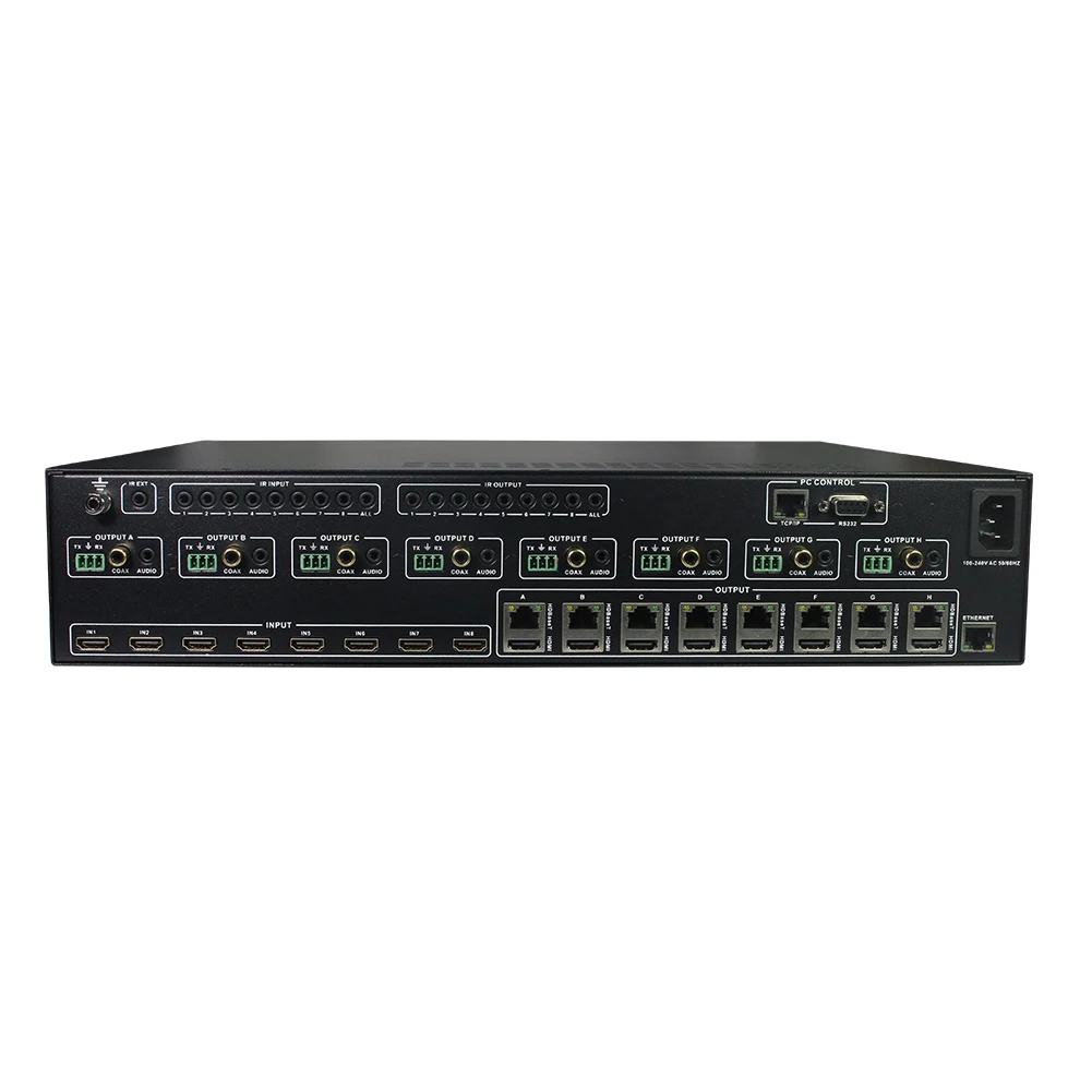 HDBaseT matrix with rs232 hdbaset 8x8 HDMI2.0b Matrix over HDBaset 150m 4:4:4