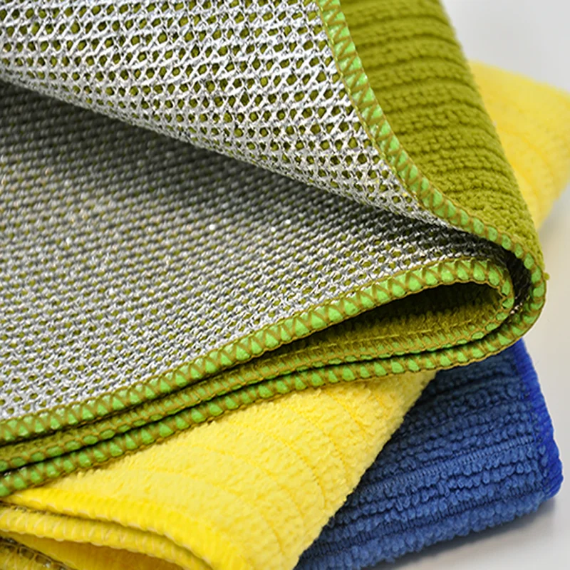 
 Тряпочка для очистки кухни, тряпочка из серебристого полиэтилена с микроволокном для кухни  