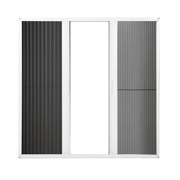 retractable pleated mesh folding screen window and door