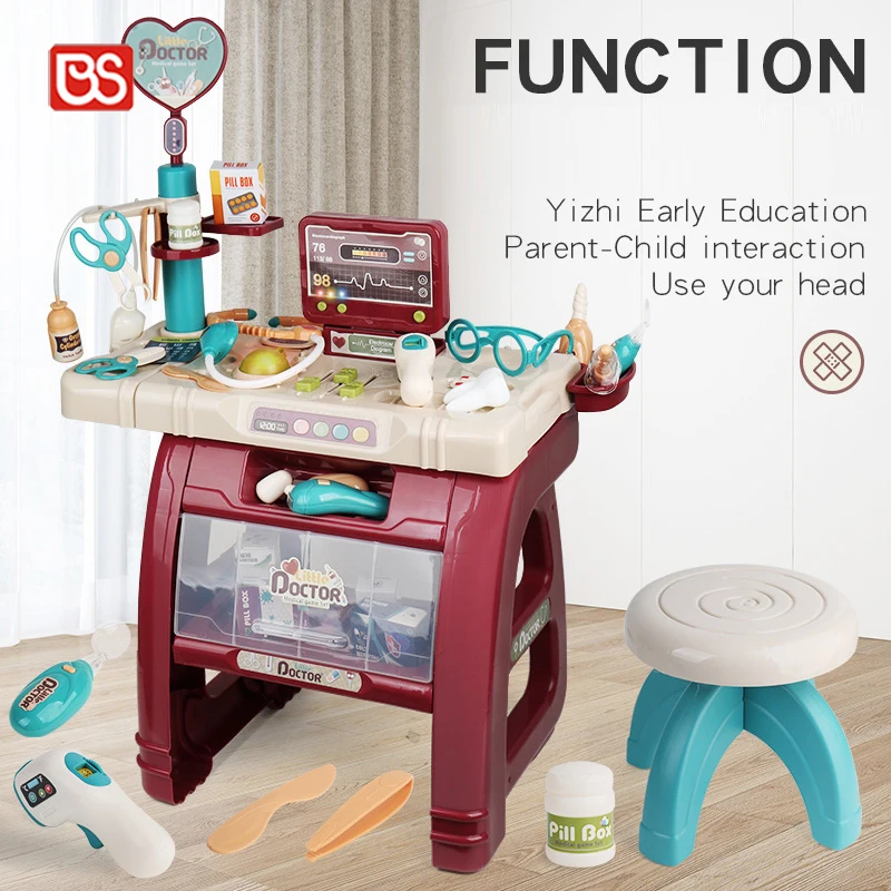 BS 2022 Hobbies Toy Medical Clinic Set Desk Little Jueguete De Nio Doctor Light Sound Kit Toy Game For Kid Toy