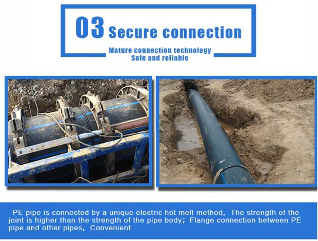 HDPE pipeline with floater and rubber hose hdpe sand slurry dredging pipe for suction dredger
