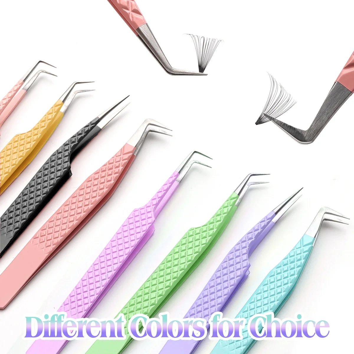 Tweezers Lash Fiber Tip 15 That Eyelash Tweezers Box Packaging for Eyelash Extension Rounded Tip with Case