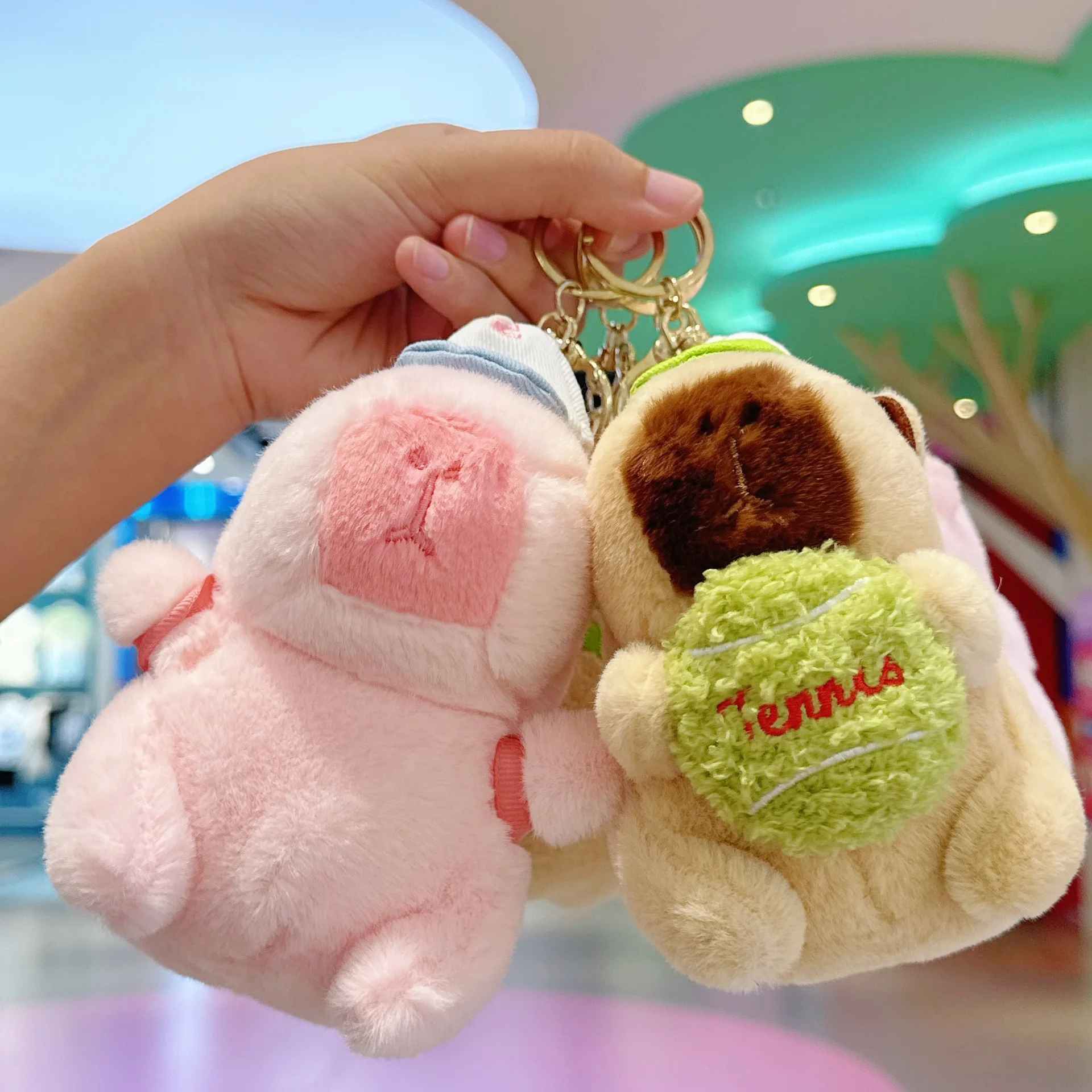 100 designs 12cm peluche capybara doll soft cute capybara plush keychain stuffed animal toy