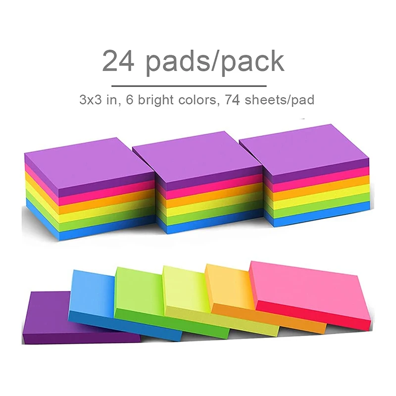 1/6 Amazon горячие продажи после его блокнот для заметок на клейкой основе pad 3x3 дюйма 10 видов цветов бумаги memo изготовленный