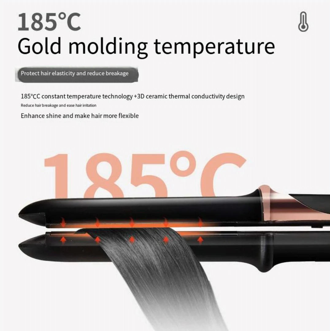 Electric Hair Clip and Comb Flat Iron Straightener Curl Set