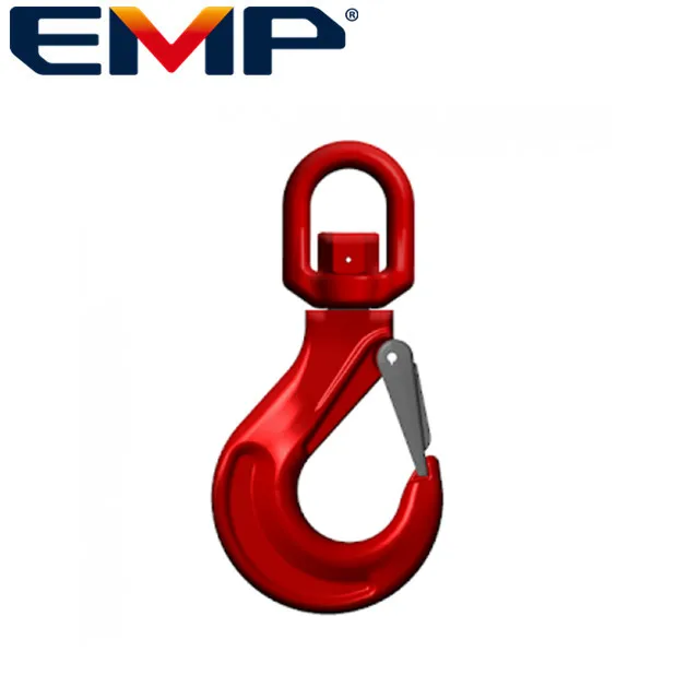 Rigging  Steel Drop Forged S322  Lifting Crane Swivel Hook  US Type Heavy Chain Hoist with Safety Latch