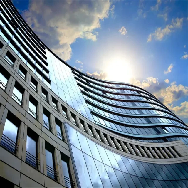Safety Building Curtain Wall Glass Reflective Coating Insulated Double Glazing Tempered Glass Facade