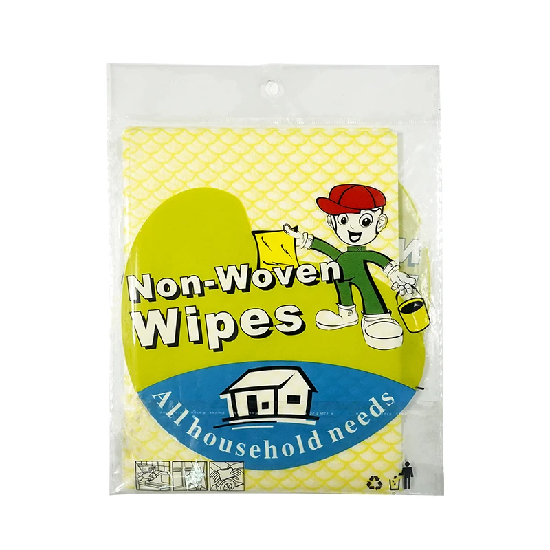 Wholesale custom nonwoven kitchen disposable spunlaced cleaning rag nonstick wiping dish rag