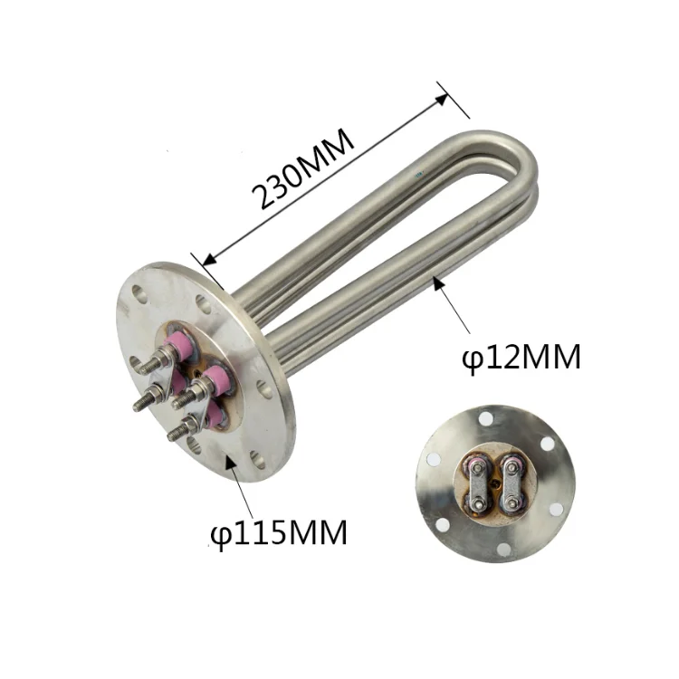 220 В 15 кВт промышленный резистивный масляный трубчатый водонагреватель Электрический фланцевый погружной нагревательный элемент