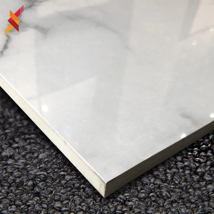 60x60 Cheap price carrara white marble glazed porcelain polished floor and ceramic wall tiles for living room