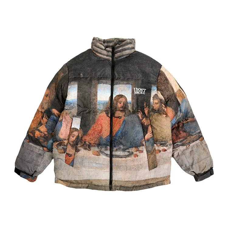 Повседневная зимняя спортивная цифровая сублимационная стильная бандана в стиле хип-хоп Мужская Дизайнерская мягкая куртка-пуховик