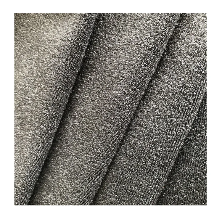 
Warp Knitted Hook and Loop Black Colour Nylon Brushed Tricot Fabric 