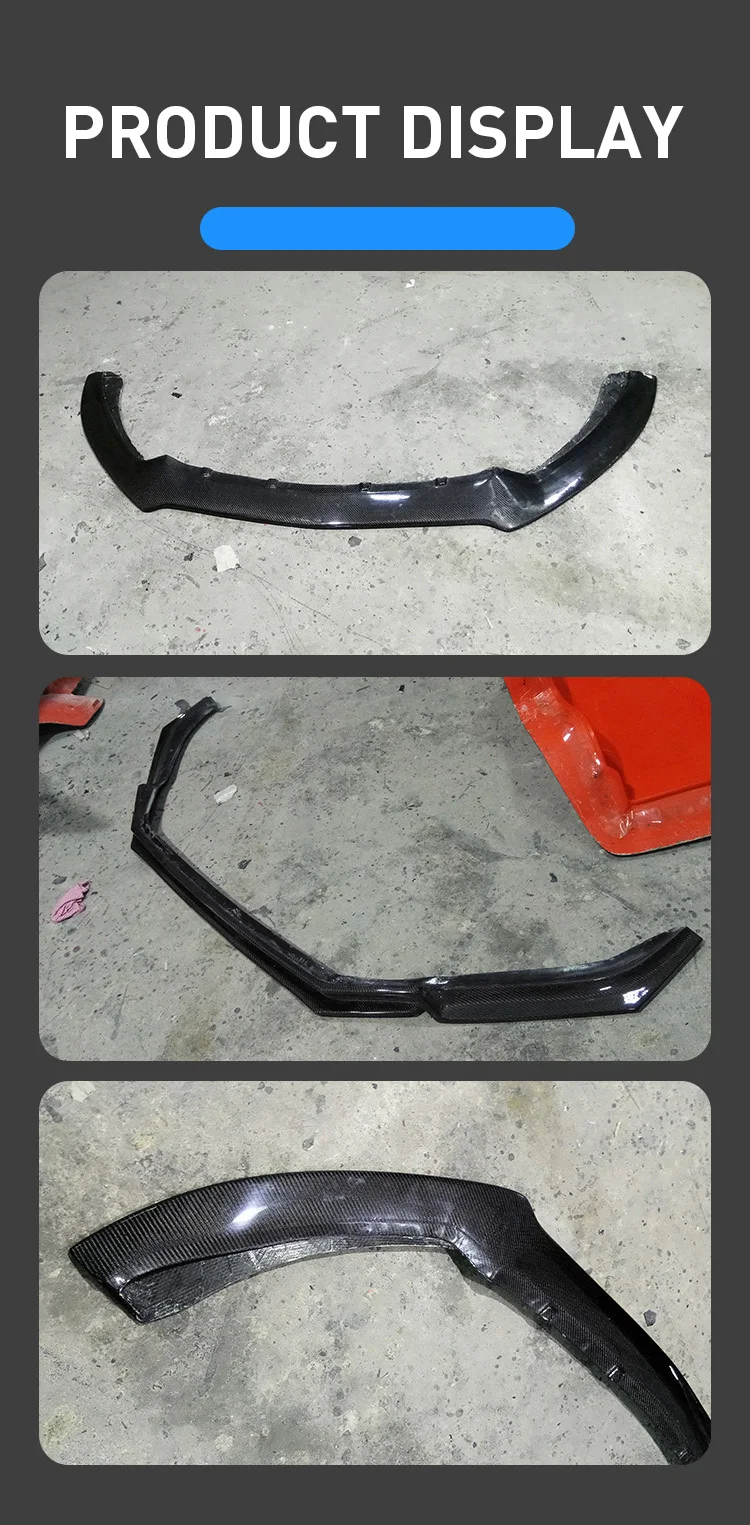 Auto Body System Body Kit Carbon Fiber Fibre Front Bumper Splitter Lip Spoiler For Ford Mustang Bodykit 2015-2017