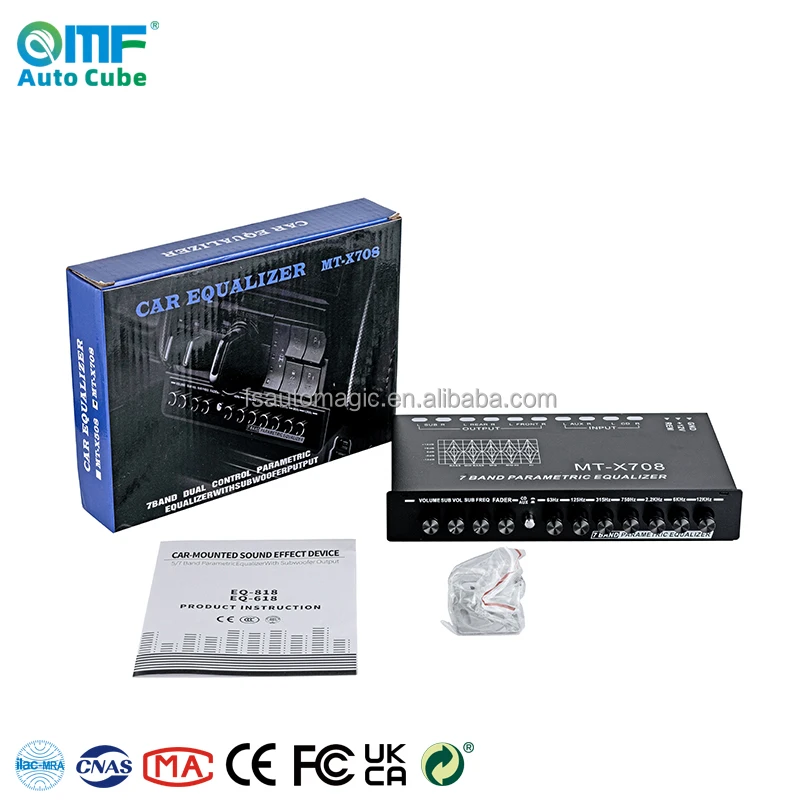 QMF EQ7 car equalizer input MP3- CD/AUX Wholesale Price band car audio equalizer Class EQ Car Audio Tuner equalizer
