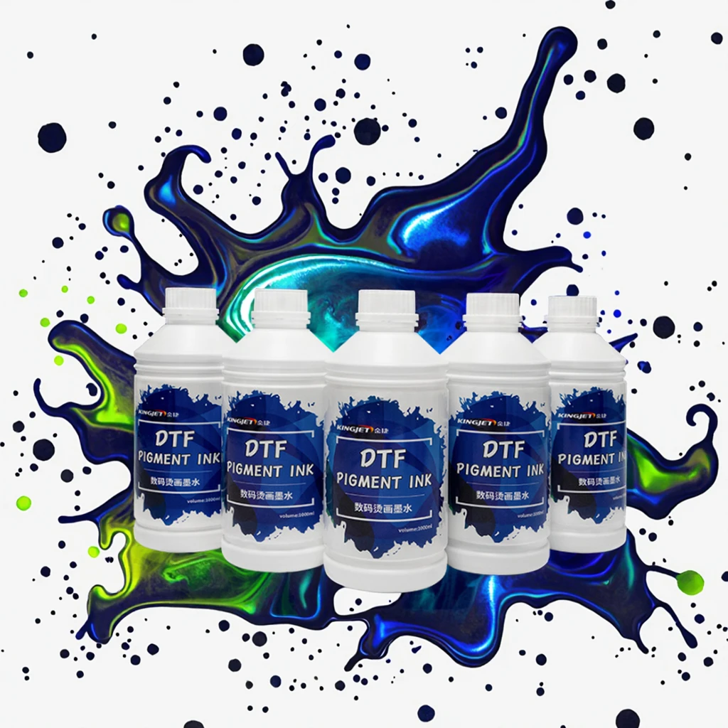 KINGJET DTF Premium Ink DTF Ink for DTF Printer Epson XP600 I3200  Printhead White CMYKW Pigment Inks