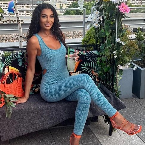 2022 New Digital Printing Sleeveless Hollow out Tight Yoga Workout Jumpsuit for Women