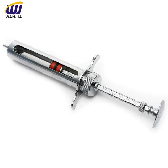 Metal syringe with needle for Veterinary injection